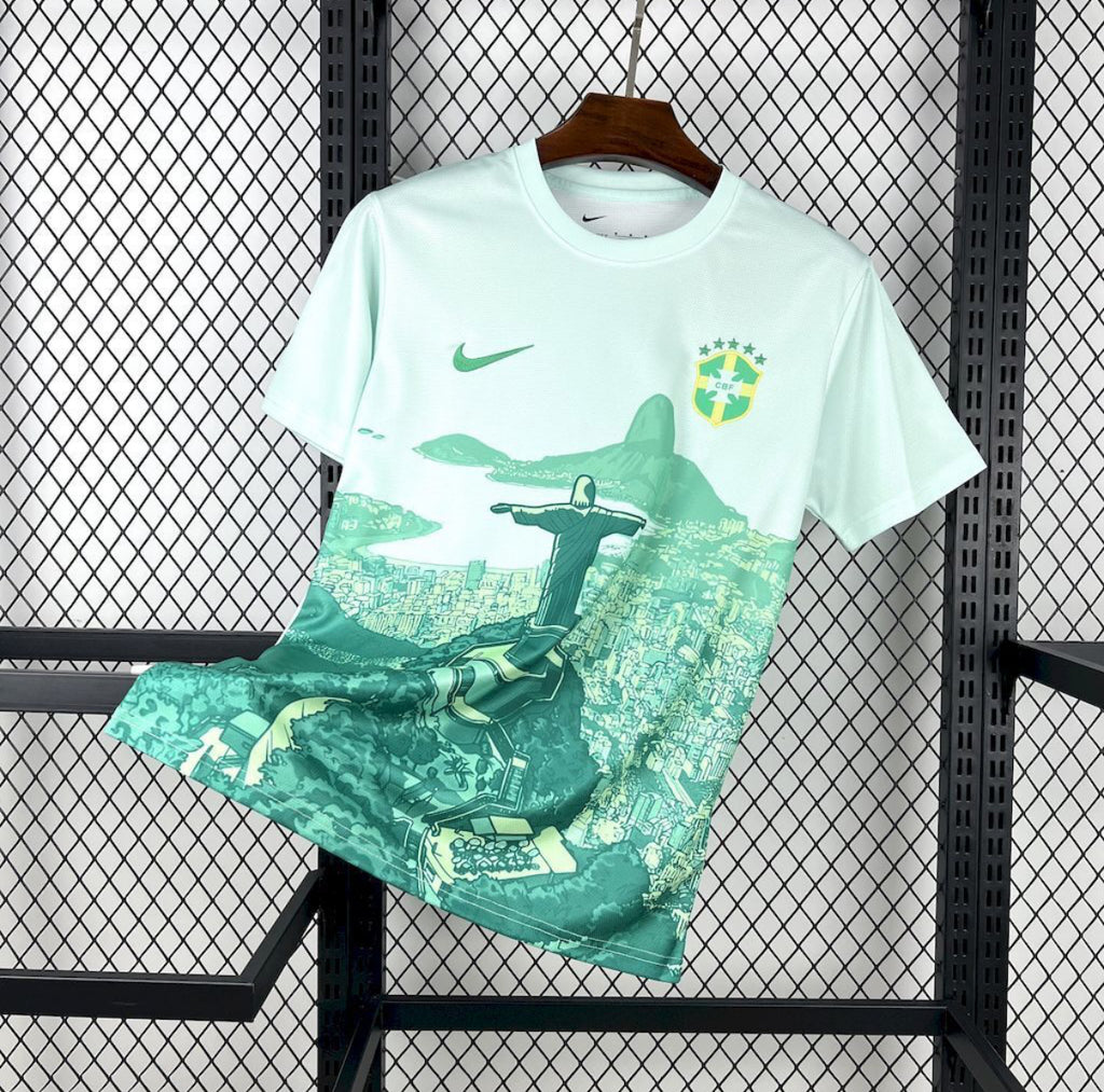 Maillot Concept du Brésil Jesus Christ (Version vert menthe )2025/2026